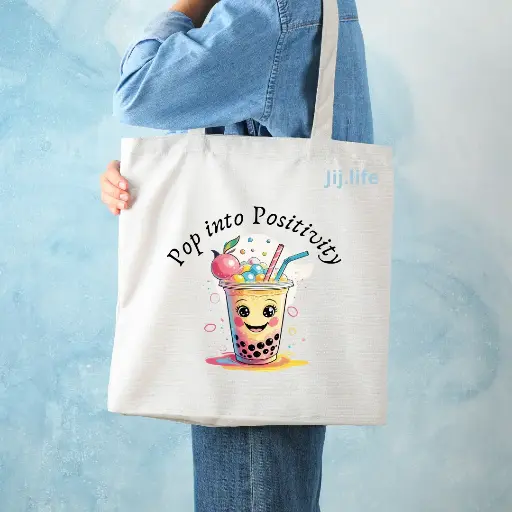 Duurzame Tote Bag - "Pop into Positivity"