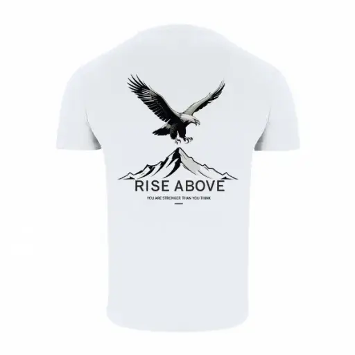 Duurzaam T-Shirt - "Rise Above" | Stoer & Motiverend Design