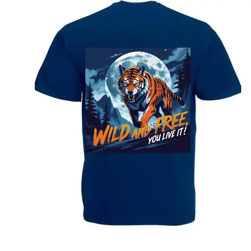 Duurzaam T-Shirt - "Wild and Free" | Stoer & Avontuurlijk Design