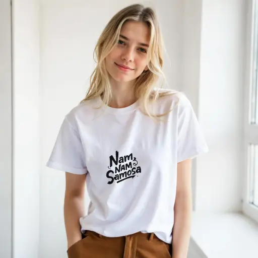 “Nam Nam Samosa” Handlettered T‑shirt 